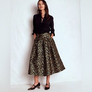 Boden verity jacquard midi skirt leopard print